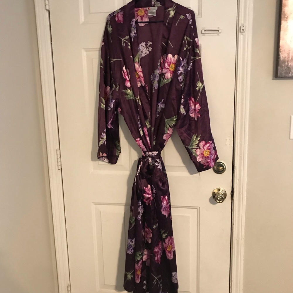 Woman Within Plus Size Long Floral Robe Size 4X